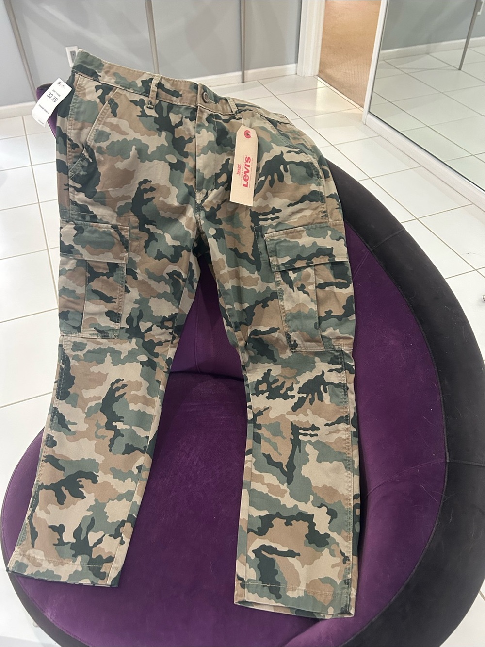 Levi's Men's Camouflage Cargo Jeans - Green & Tan